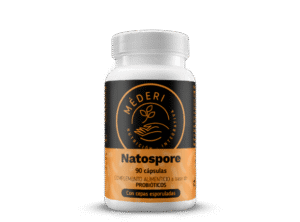 Natospore Méderi, complemento alimenticio con seis cepas microbianas, envase de 90 cápsulas.